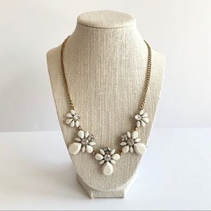 J. Crew Floral and Rhinestone Statement Necklace
